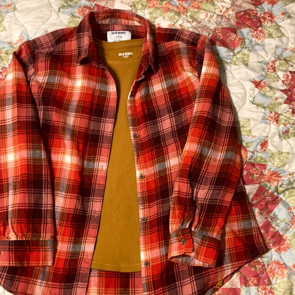 Old Navy Flannel and Old Navy Girls shirts size XL